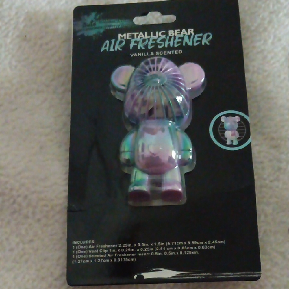 Metallic Bear Air Freshener - Vanilla Scented